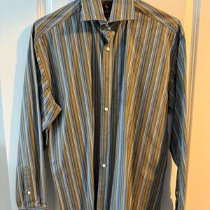 Taylor Byrd button down Comfort Shirts Blue/Green Long Sleeve Shirt, Size M